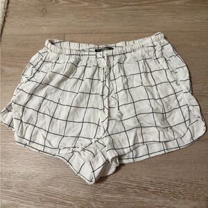 Brandy Melville White Shorts Black Stripe Print OS